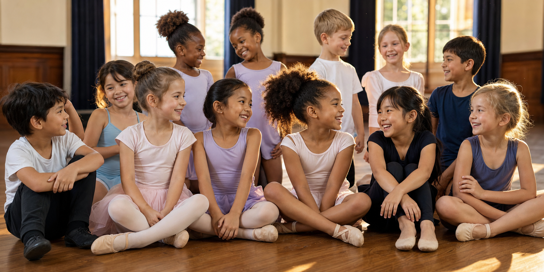 Children enjoying an after-school dance program together